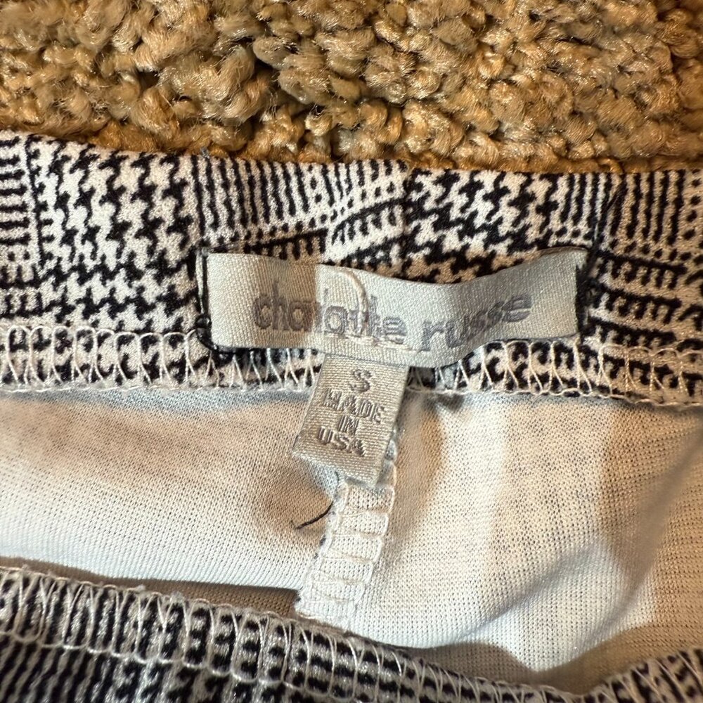 Charlotte Russe Black White Plaid Tie Front Pull On Skort Size S - Picture 5 of 6
